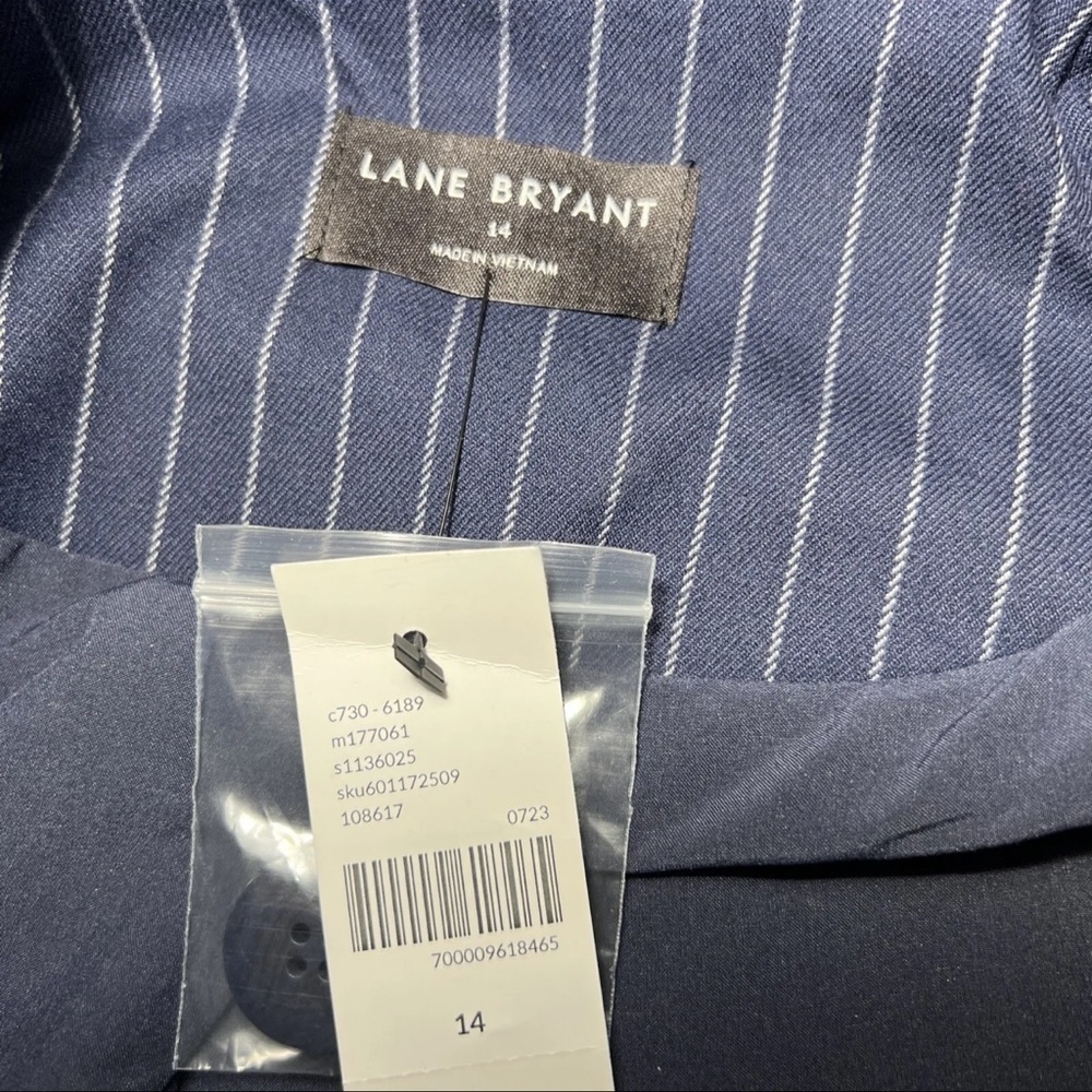 Lane Bryant Belted Blazer Navy Size 14 Classic Suit Coat Jacket Formal Business - Picture 14 of 15